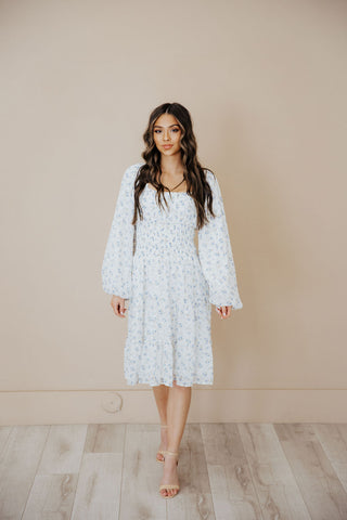 Aubrey Dress - Dusty Azure