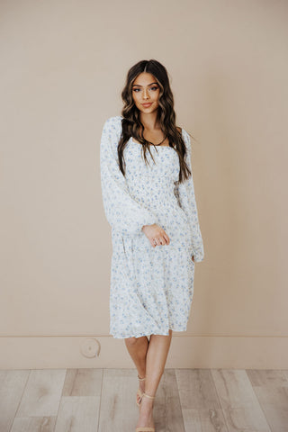 Aubrey Dress - Dusty Azure