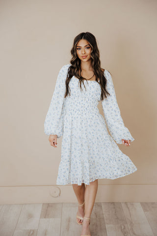 Aubrey Dress - Dusty Azure