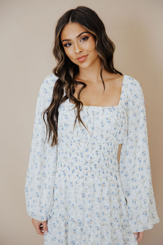 Aubrey Dress - Dusty Azure