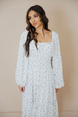 Aubrey Dress - Dusty Azure