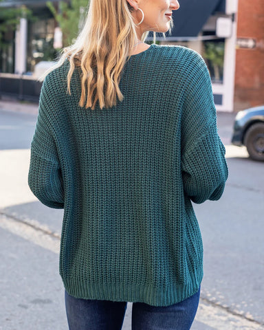 Grace & Lace | Boyfriend Slouchy Knit Sweater - Spruce