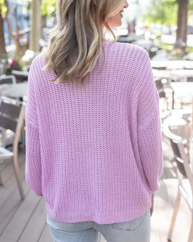 Grace & Lace | Slouchy Knit Boyfriend Sweater - Orchid