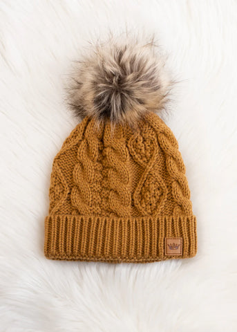 Cable Knit Toque - Camel