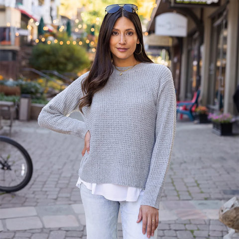 Grace & Lace | Heathered Waffle Knit Sweater