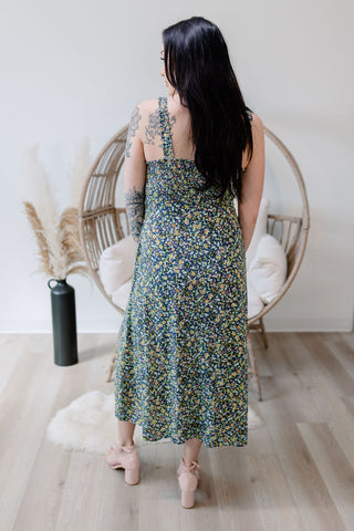 { DEX } Smocked Linen Maxi Dress