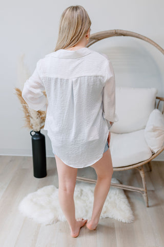 { DEX } Textured Blouse - White