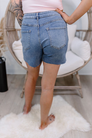 { DEX } Mid Rise Denim Shorts