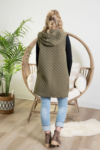 Ashlyn Quilted Vest - Olive