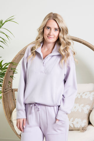 Butter Luxe Half Zip - Lavender