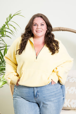 Daphne HalfZip Sweater - Lemon