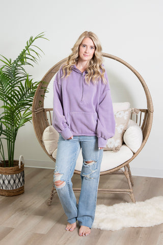 Daphne HalfZip Sweater - Lavender