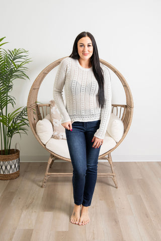 { DEX } Crochet Shimmer Sweater