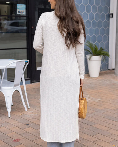 Grace & Lace | Ribbed Duster Cardigan - Ivory