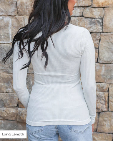 Grace & Lace | Hip Length Long Sleeve Brami - White