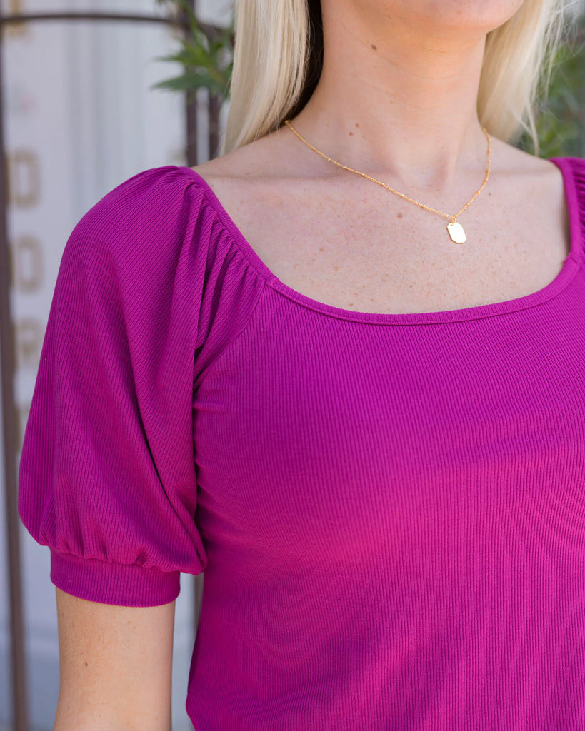 Grace & Lace  Sweet Ribbed Top - Magenta – Pretty Little Pieces